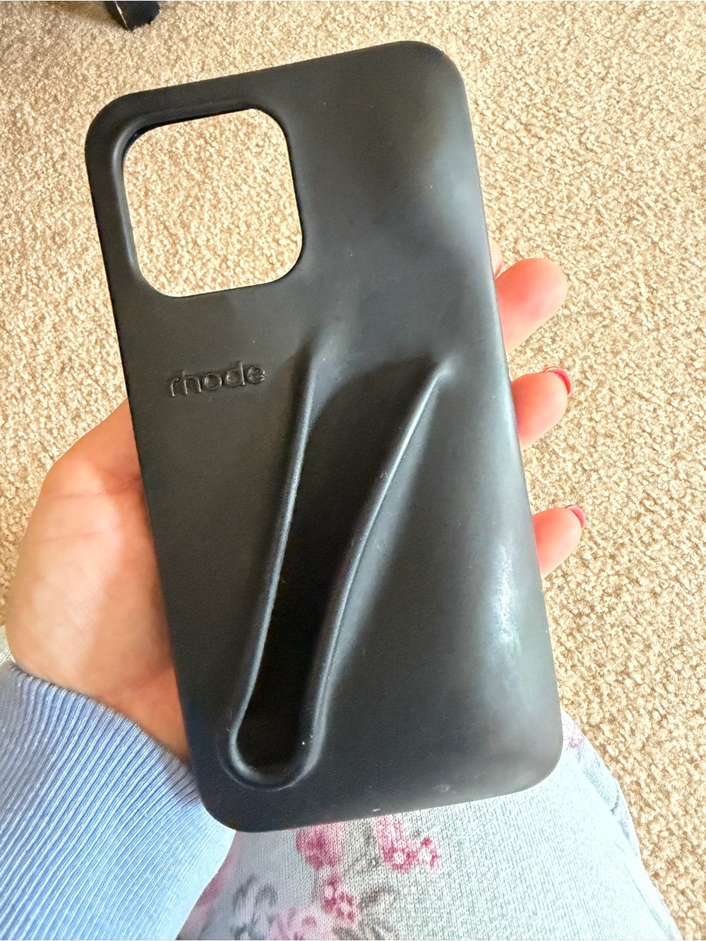 RHODE Black Silicone Phone Case with Ergonomic Grip, 14 pro max case